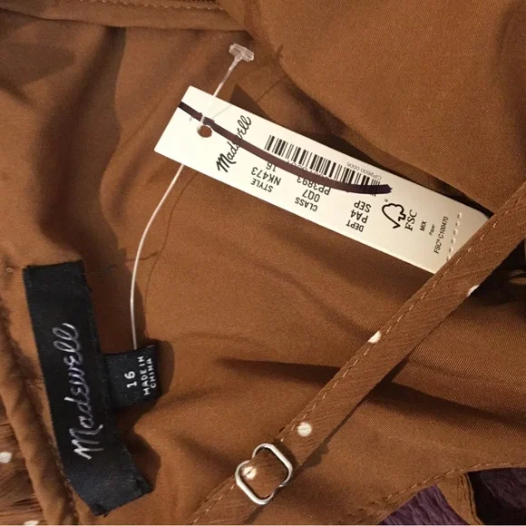 NWT Sophia Cami Tiered Madewell MIDI Dress In Dots- Size 16 - Picture 9 of 16